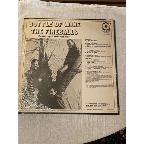 The Fireballs w/Jimmy Gilmer Bottle of Wine 33RPM ATCO Records 1968 Stereo - Picture 2 of 16